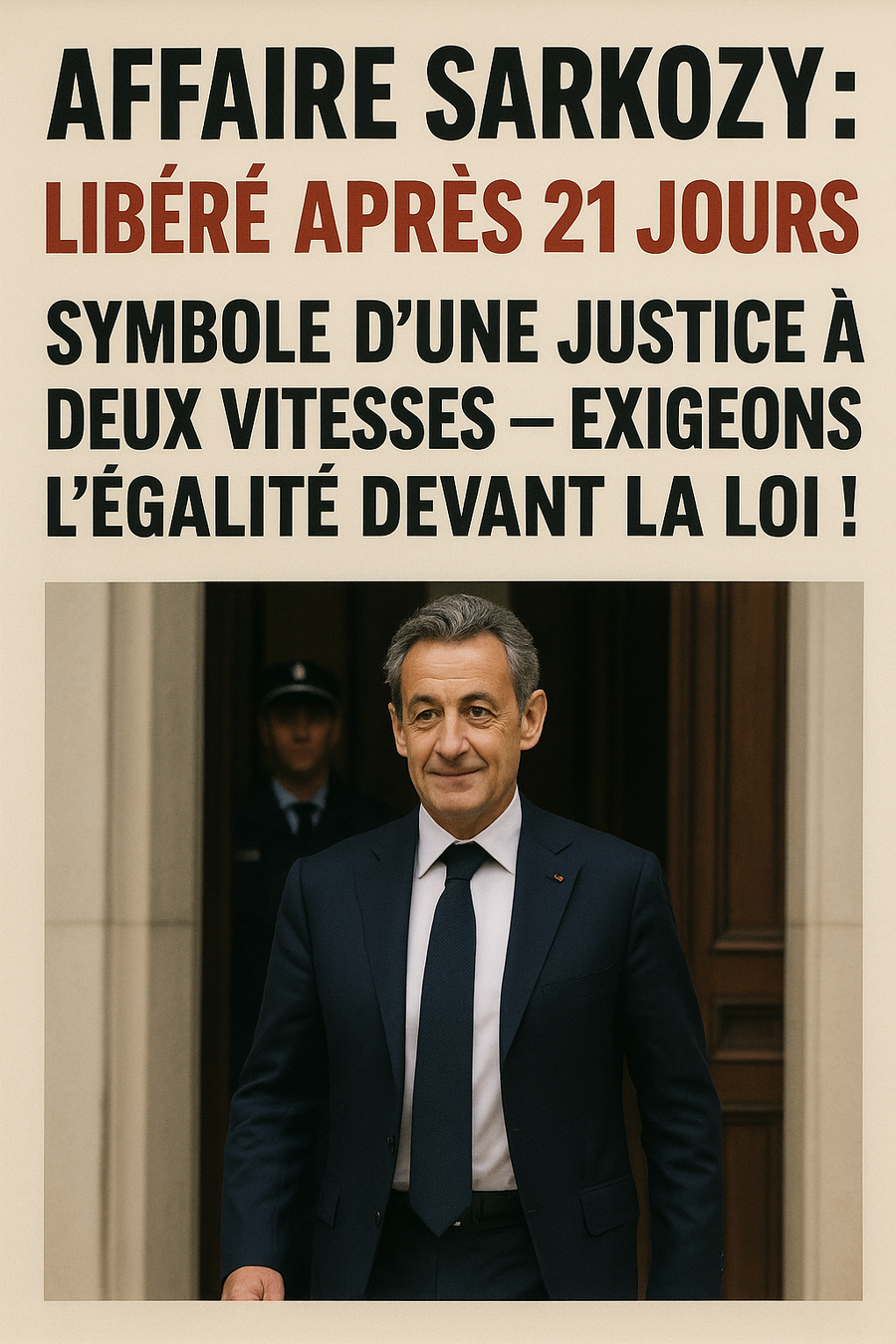 Nicolas Sarkozy libéré : une sortie de prison qui interroge la justice française